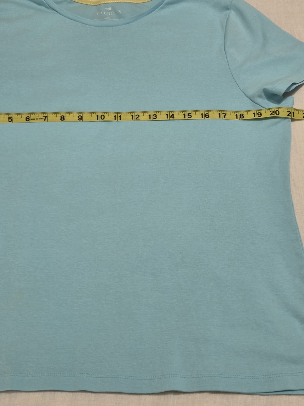 Talbots Pima Crewneck Tee Light Blue - Picture 13 of 14